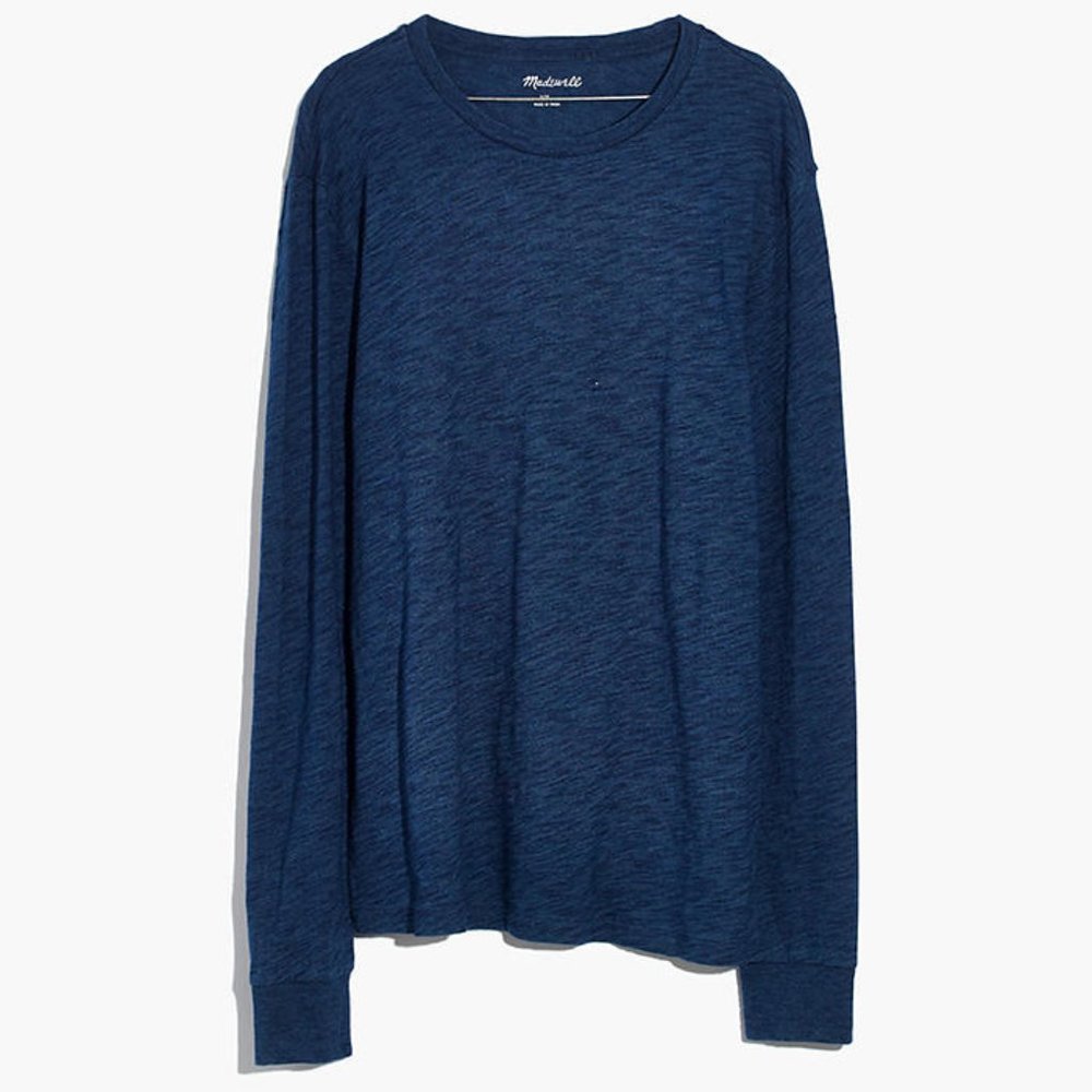 Madewell Indigo Allday Crewneck Long-Sleeve Tee M